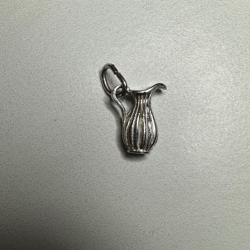 Vintage AM Sterling Silver Pitcher Charm Pendant Drink‎ Beverage Miniature 925